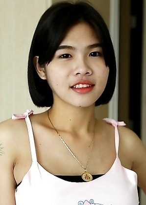 25yo busty Thai ladyboy Gogo sucks his big white cock and gets cum on her big tits