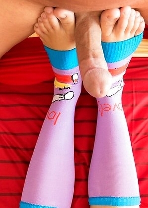 Ladyboy Lyomi - Pigtails Socks And Bareback Cock