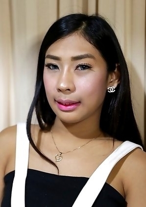 Busty Thai newhalf Arin gets cum on herself after jerking her big cock